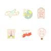 Cartoon Plane Earth  Air Balloon Enamel Pin Brooch Cartoon Women Men Denim Jackets Lapel Pins Backpack Badges Kids Fashion Je