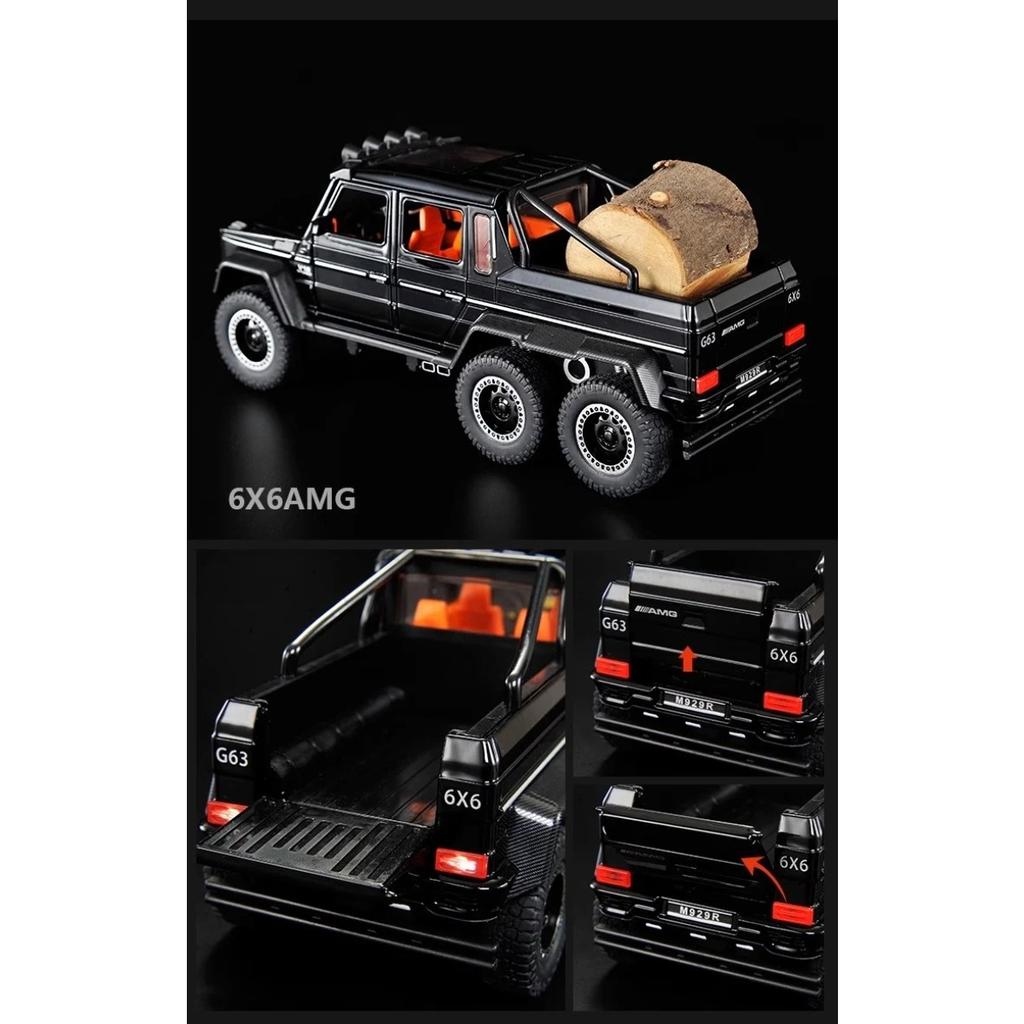 1/20 Mercedes Benz AMG G63 6X6 Off Road SUV Alloy Metal Diecast Car Model Sound & Light Large Adult Gift for Boyfriend Collect