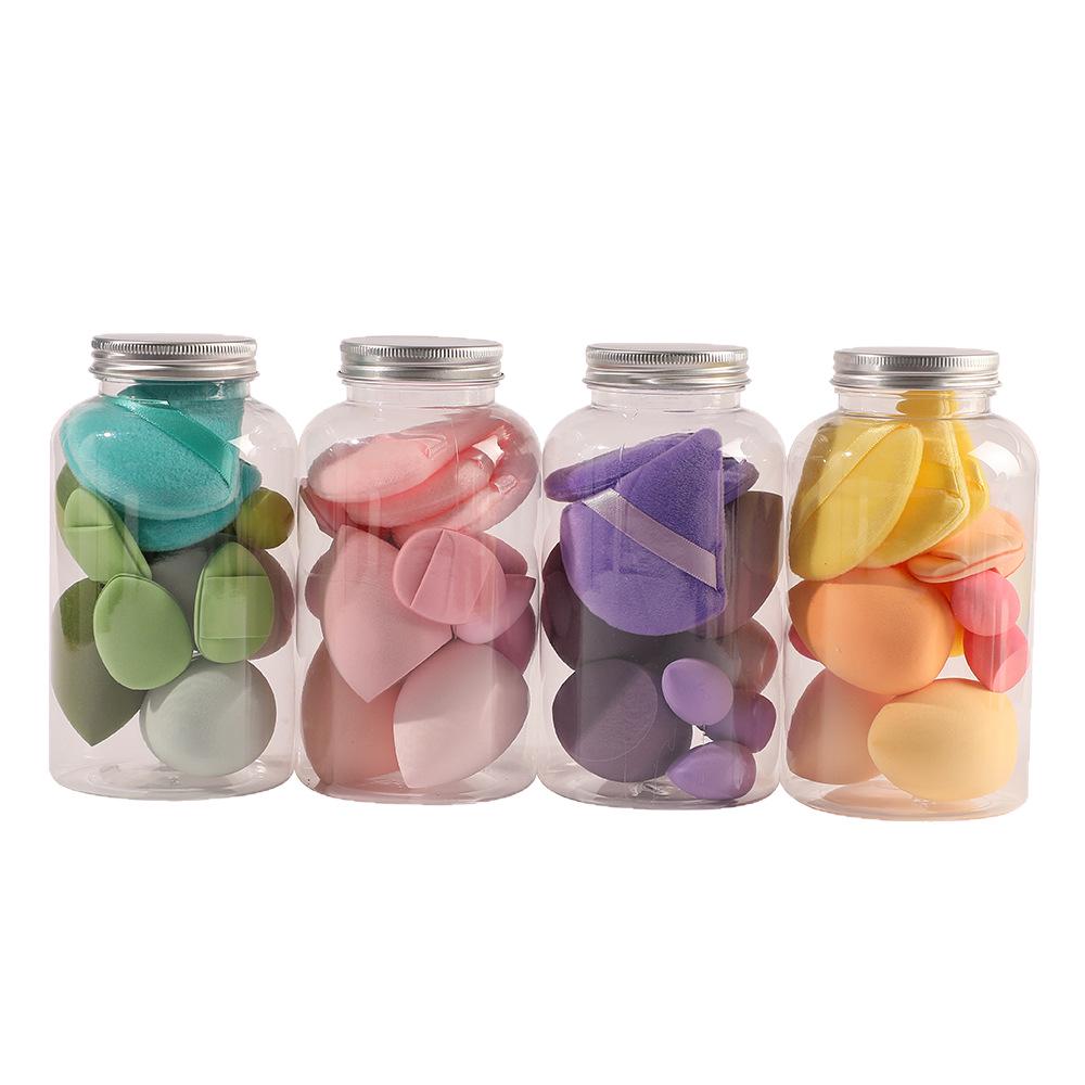 Drift Bottle Makeup Sponge Set - Non-Absorbing, Expands When Wet, Colorful Beauty Puff Combination.