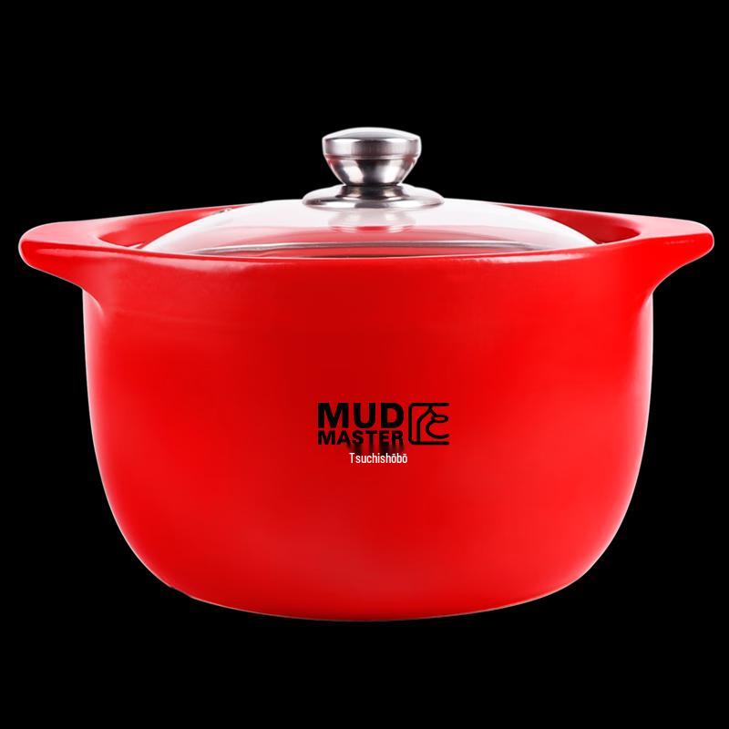 Tujiaofang China Red 4500ml Ceramic Stew Pot