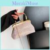 Stylish 2023 Spring New Korean Vintage Sequin Evening Handbag In Pink Purple White