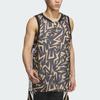 Adidas Reversible Basketball Tank Top With Contrast Print Men Tops Wheat-Brown JC6796