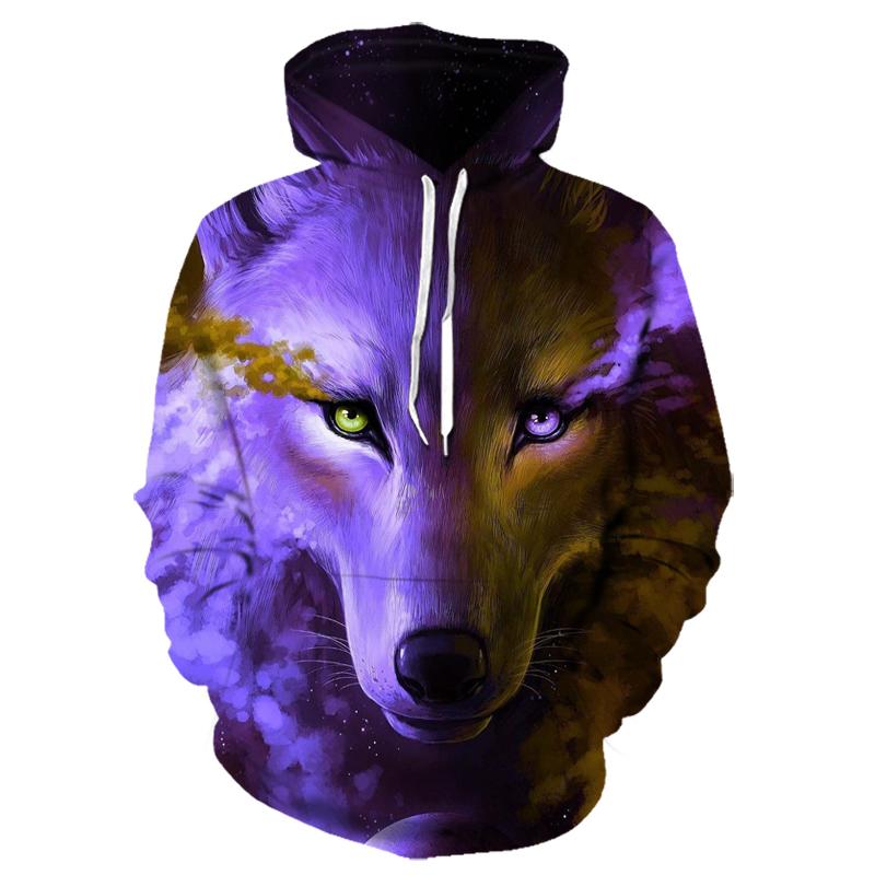 Animal Wolf 3D Printed Hooded Sweatshirts Men Fashion Casual Oversized Pullover Hip Hop Harajuku Streetwear Hoodies