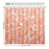 Tropical Orange Leaf Pattern Shower Curtain, Polyester Bath Partition, Machine Washable,  All-Season Bathroom Decor