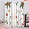 2pcs,2D Plane Printing Minimalist Curtains Christmas Tree Gifts Stars (2) Polyester (without Rod) Gifts Use for Bedroom, Living