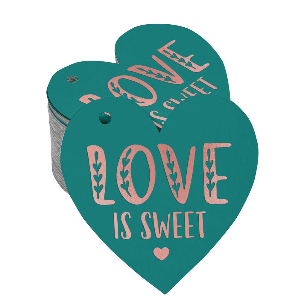 Inkdotpot 100 Pack Real Silver Foil Paper Tag Love Is Sweet Wedding Favor Hang