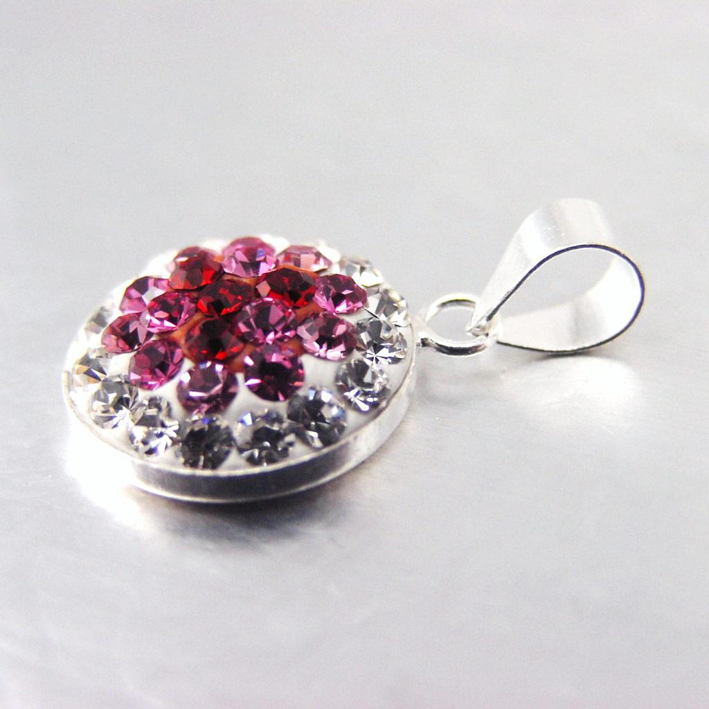 Les Trésors De Lily [F6137] – Rosafarbener „Kristall“-Silberanhänger