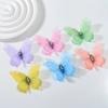 50 Stück 3D Organza Stoff Schmetterlings-Applikationen Doppellagig Transparent Simulationsnetz Schmetterlings-Patch Bunt