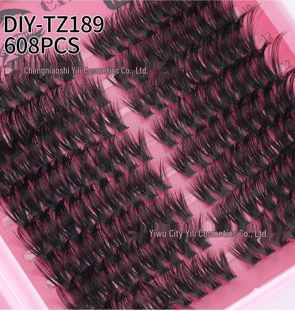 544 Cluster D Curl Individual Lash Set: DIY Dense, Curled, Segmented Eyelashes