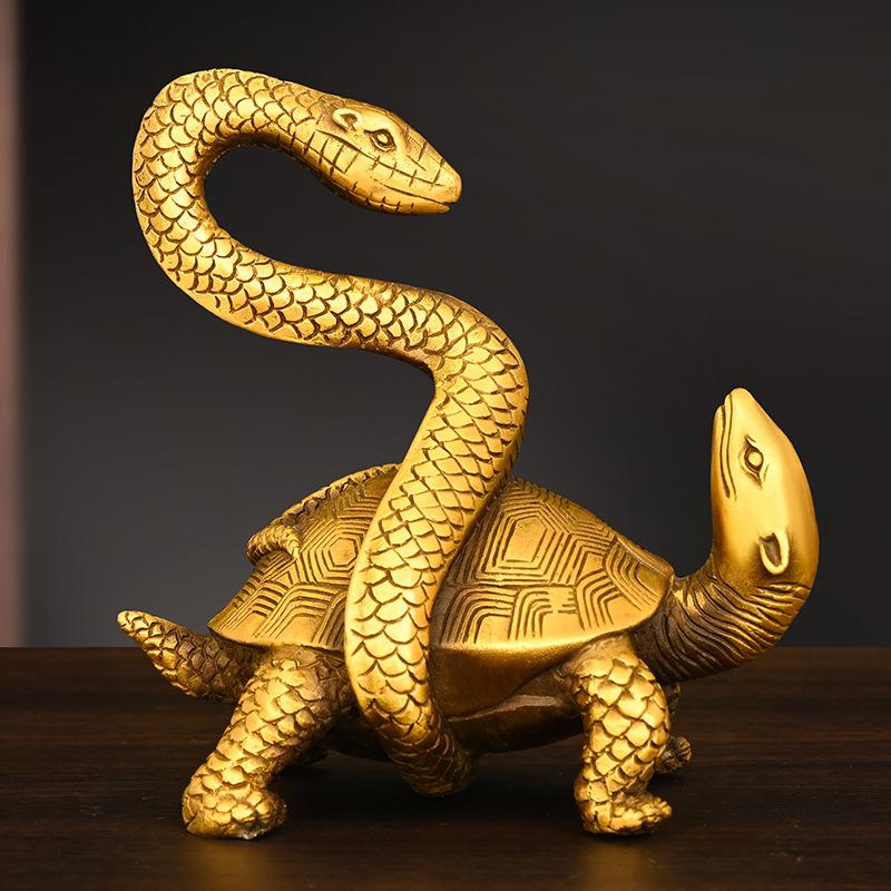 Pure Xuanwu Ornament Beast Wealth-Attracting Treasure Decoration Copper Turtle Snake Four Directions Mythical Be
