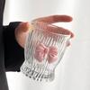 Nordic Style Court Goblet Niche Design Bow Decoration Glass Simple Household Whisky Glass Beverage Juice Dessert Cup Drinkware