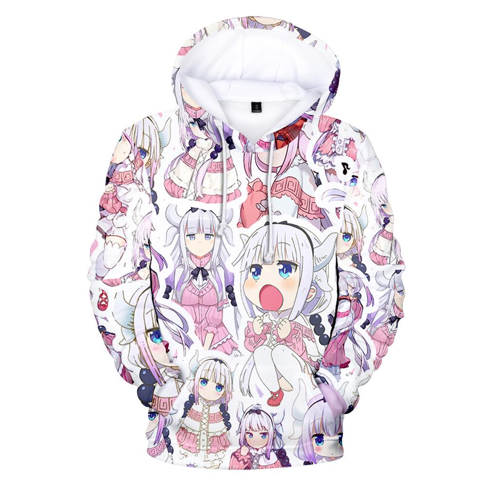 Miss Kobayashi's Dragon Maid Kanna Kamui Cosplay Hoodie Hip Hop Graphic Sweatshirt Poleron Hombre Streetwear Harajuku Clothes
