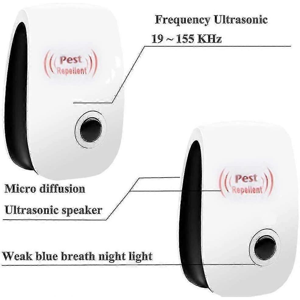 4 Ultrasonic Mice And Rats Repeller Ultrasonic Rodent Insect Repellent Electronic Plug-in Pest Repellent Mosquitoes Mice Rats Flies Cockroaches Ants A