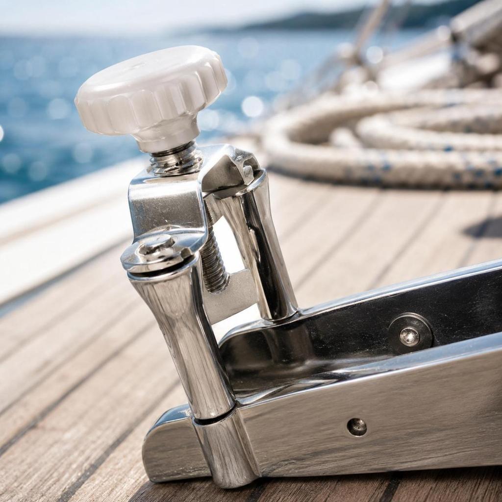 Stainless Steel Anchor Bracket Polished Silver Marine Hardware Black Insert