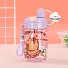 Large Capacity Capybara Water Bottle TPR 600ML Double Drinking Cup Cartoon Children Cup  Kids