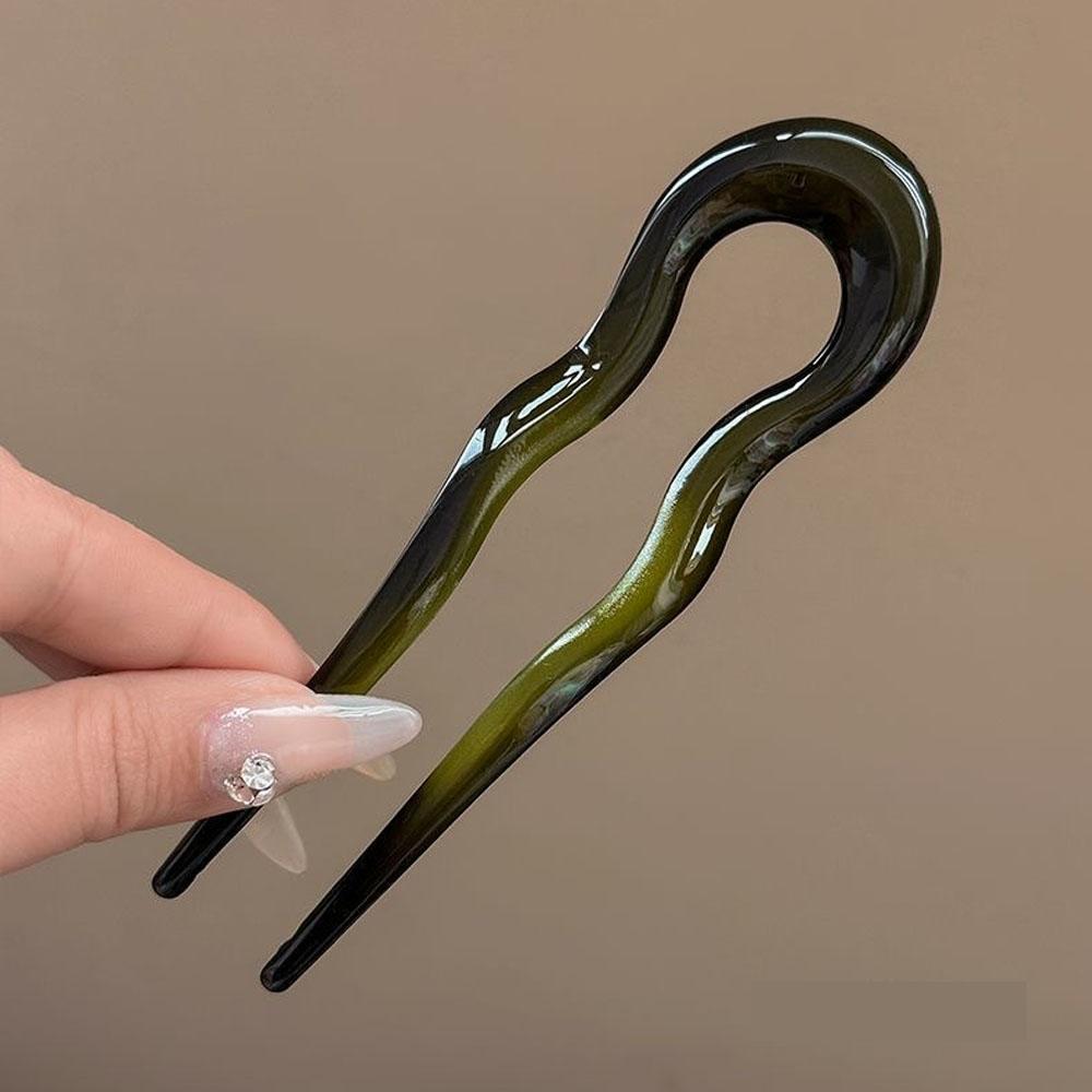 U-Shaped Hair Fork Tortoiseshell Acetate Acrylic Hairpin Hair Sticks Women Girls Design Headwear Elegant Chinese Style