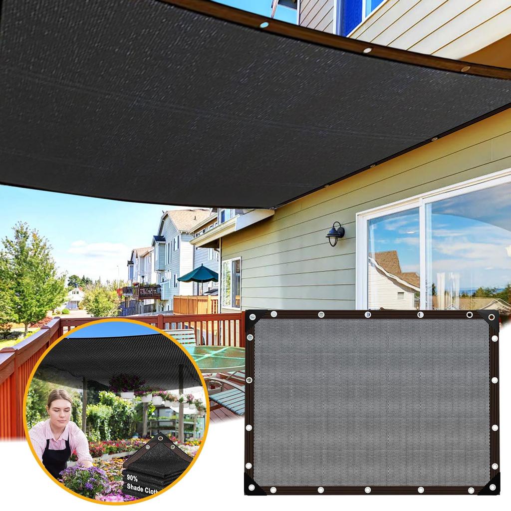 90% Shade Fabric Sun Shade Cloth with Grommets Outdoor Sun Shade Cloth Perfect Sunblock Shade Cloth with Grommets Mesh Tarp Sun Screens