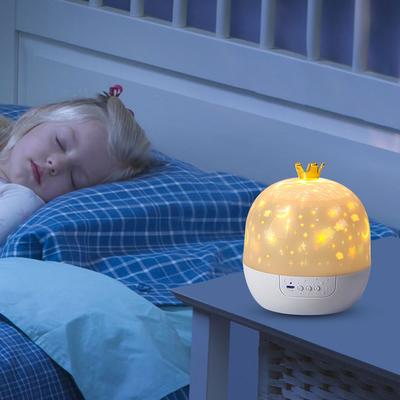 15/21 Projection Theme Night Light Projector with Music Rotatable Crown Night Light Atmosphere Light 3 Light Modes for Kids Room