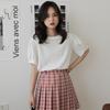Jugendliches Puffärmel-Rundhals-T-Shirt im koreanischen Stil für Damen - Lockerer Freizeit-Top für Frühling/Sommer