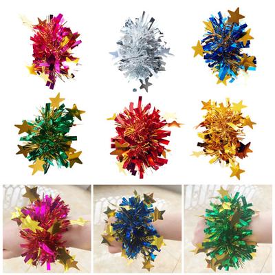 Metallic Pom Poms Cheerleading Elastische Haarseile Bühnenauftritte Gummiband Armband mit Sterndekor Feier Volleyball