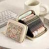 European & American Retro Oil Painting Women's Multi-Card Slot Holder - Large Capacity Card & Document Organizer