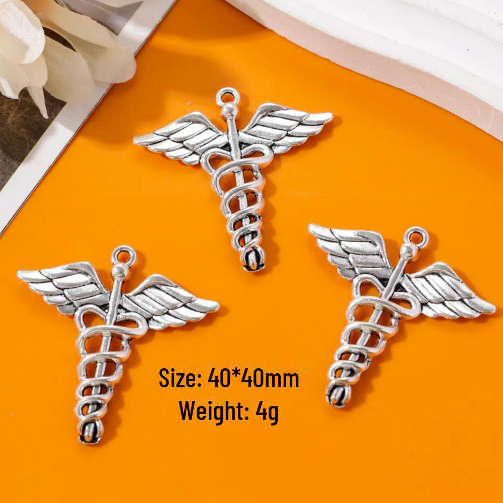 40MM Angel Wings Pendant - DIY Alloy Jewelry Accessory 9610