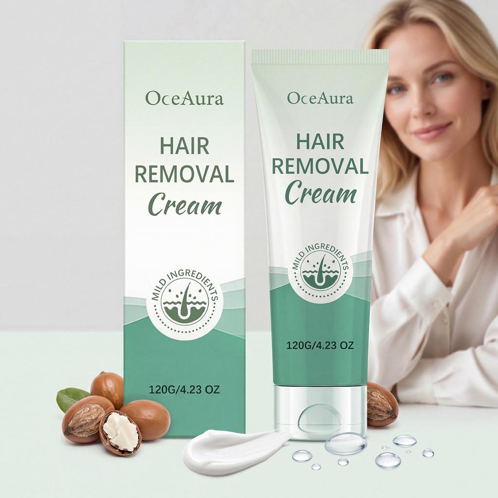 OCEAURA Gentle Moisturizing Hair Removal Cream for Smooth, Delicate Skin