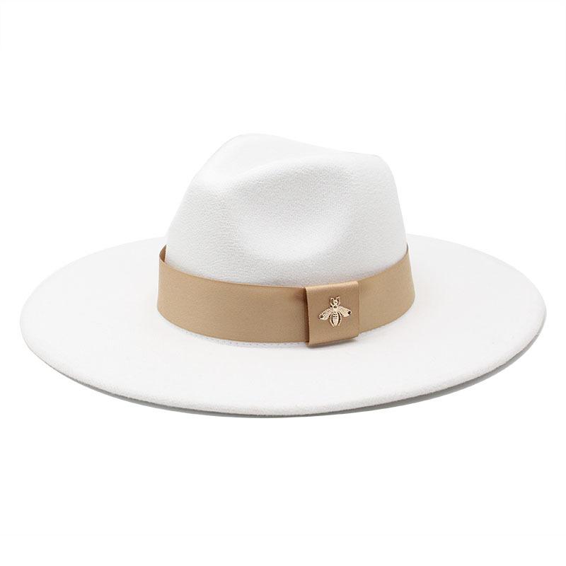 Pălărie înaltă de lână cu boruri largi pentru bărbați și femei, pălărie de jazz, simplă britanică, inimă de piersică, pălărie înaltă concavă convexă din fetru