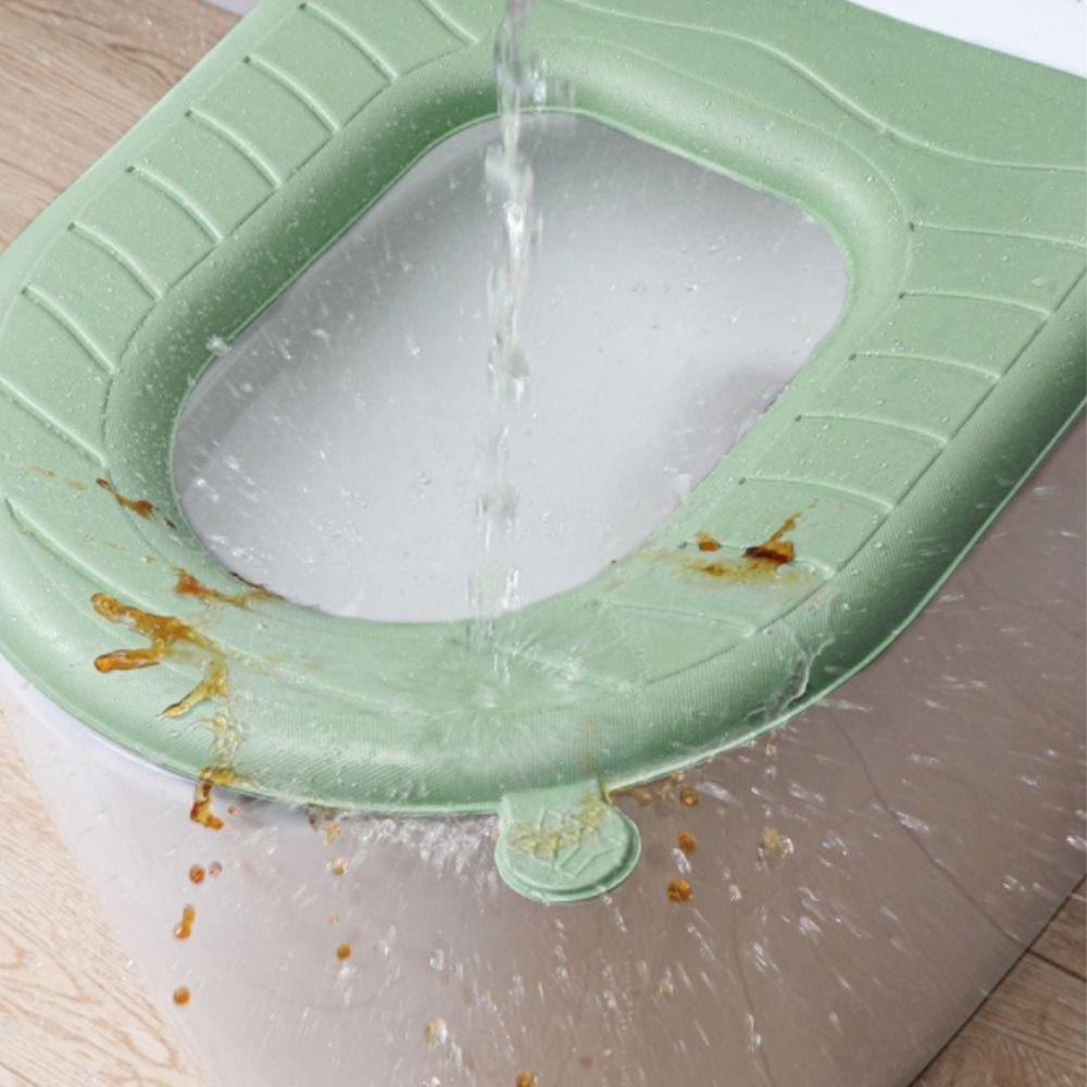 Reusable Toilet Seat Cushion With Handle Closestool Mat Washable EVA Toilet Seat Cover  Household