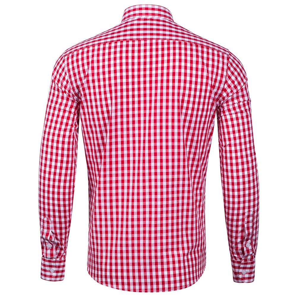 Casual Klein Geruit Strijkarm Shirt Grote Maat Lange Mouw Herenshirt Herenshirt
