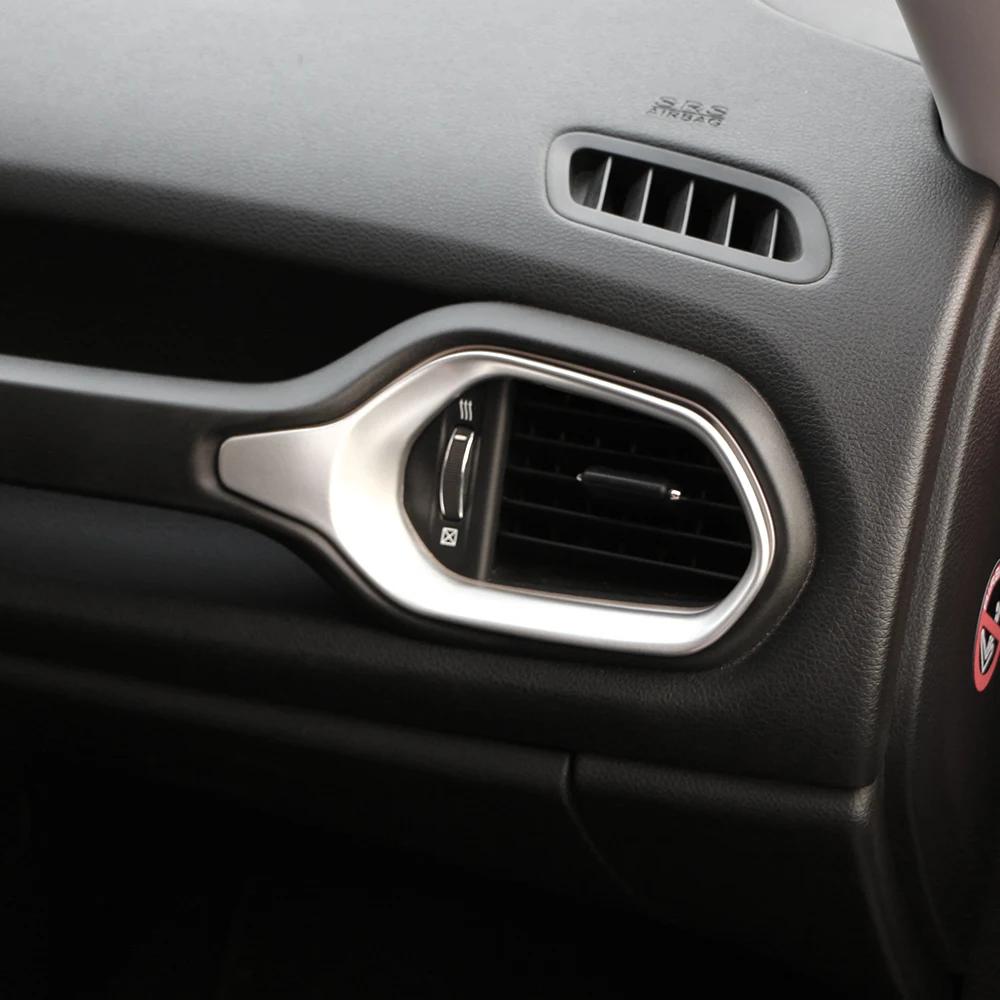 Car Dashboard Air Vent Trim Sticker for Jeep Renegade BU 2015-2025 LHD 2Pcs/set Air Conditioner Outlet Frame Cover Accessories