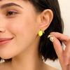 Enamel Drip Oil Lemon A & B Cubic Zirconia Stud Earrings – Sweet, Fresh & Versatile Silver Needle Jewelry
