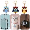 Keychain Pendant Cartoon Owl Charm Card Holder Faux Leather Access Card Case Decorative Keychain