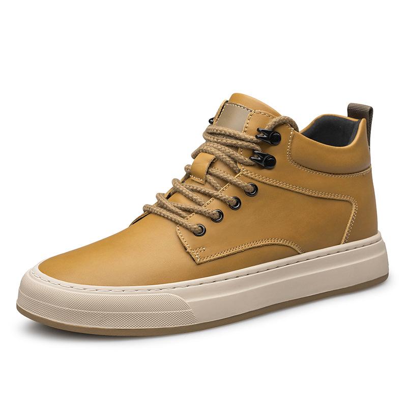 

Autumn invisible heightening shoes 8cm breathable trend cowhide 6 inner heightening sports men s shoes British fashion casual board shoes 44