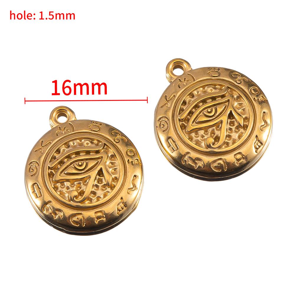 

2pcs Stainless Steel Eye Embed Round Pendants Retro Crystal Mystery Eye Charms DIY Necklaces Earrings Jewelry Making Accessories 2pcs