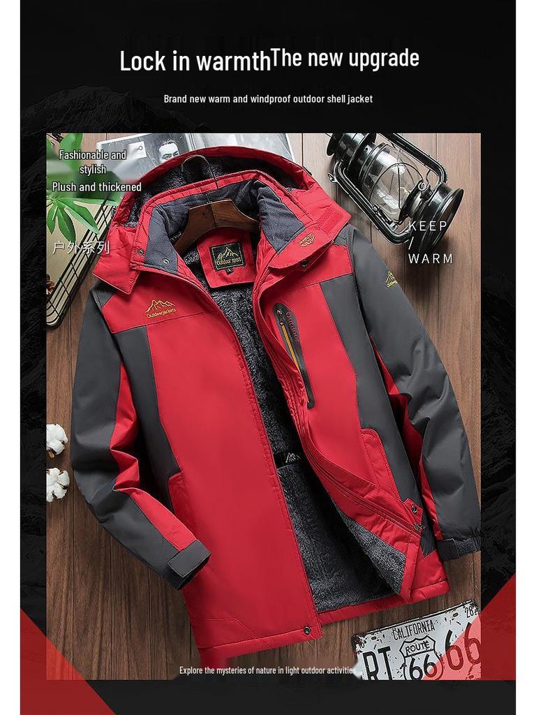 Men's Winter Outdoor Ski Jacket: Windproof, Waterproof, Insulated for Mountaineering and Fishing
