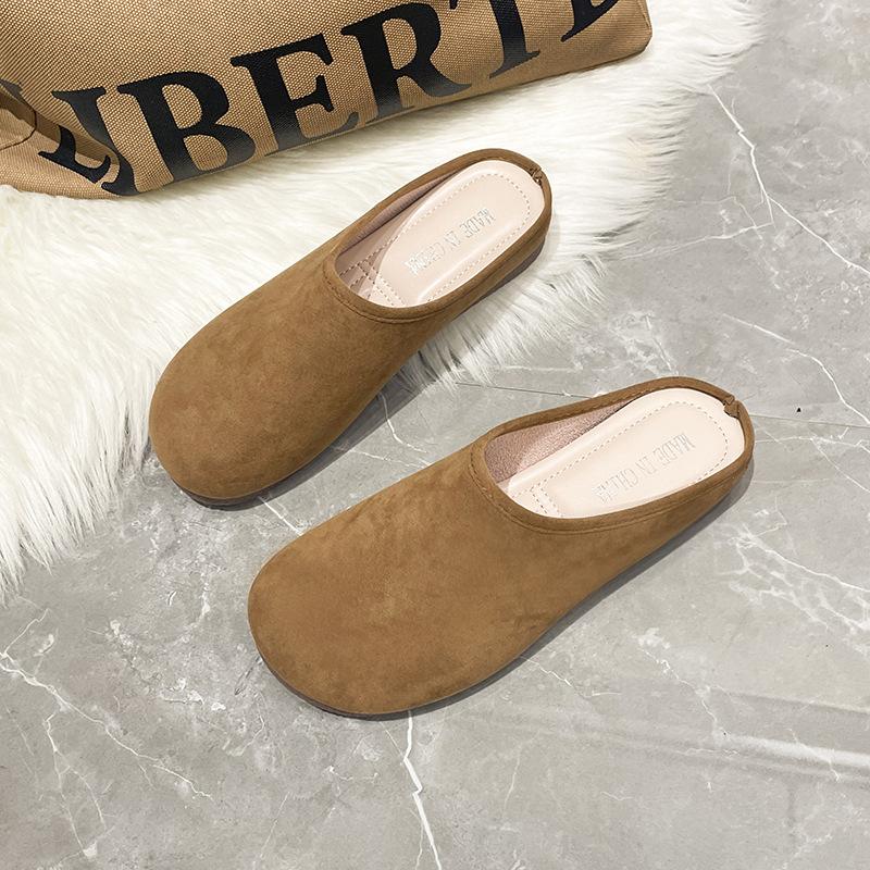 

Баотоу полутапочки женские носят новые весенне-осенние балетки ленивые педали 40 коричневый