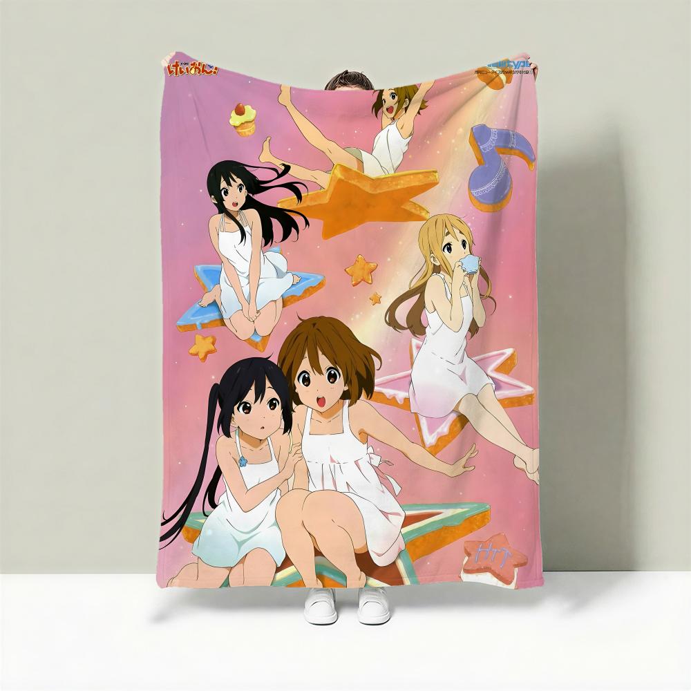 Anime K-K-ON! Throw Lightweight 240g Flannel Blanket Soft Skin-friendly for Summer Cooling 75X95CM