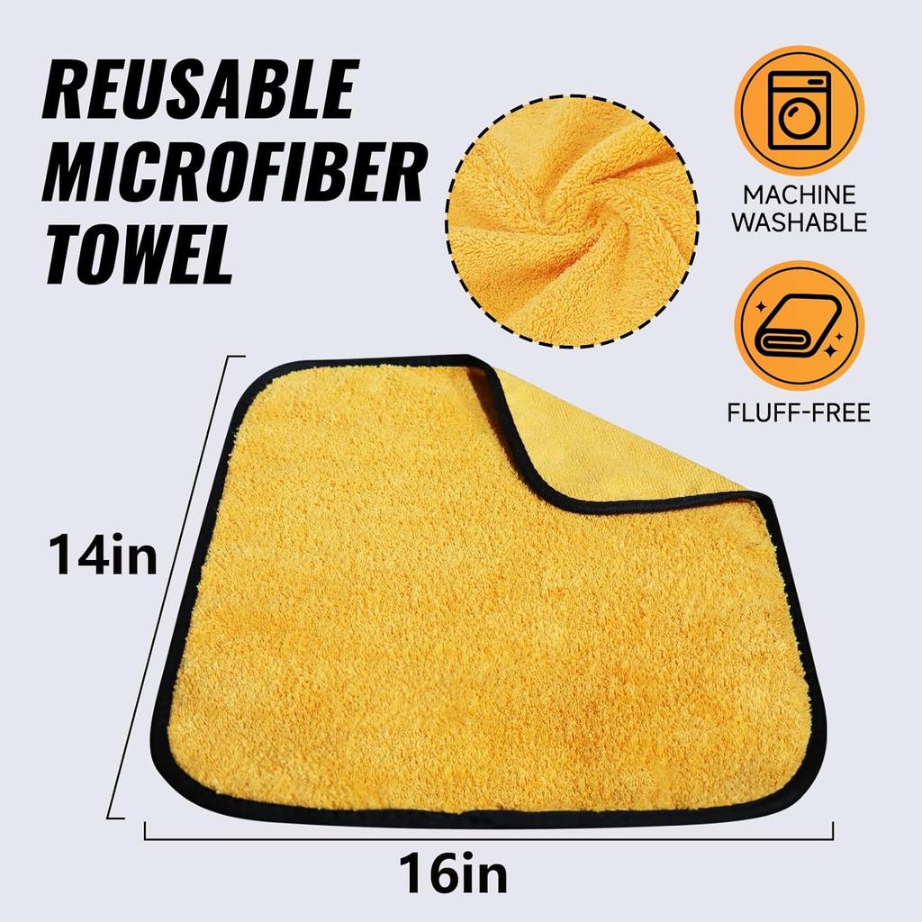 MRD'S Home Premium Microfiber Towels,16Inch*14Inch Microfiber Cleaning Cloth Car Drying Towel,Safe For Car Wash Scratch Free, Strong Water