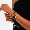 Retro Bamboo Enamel Stainless Steel Open Bangle - Women's European & American Luxury Jewelry