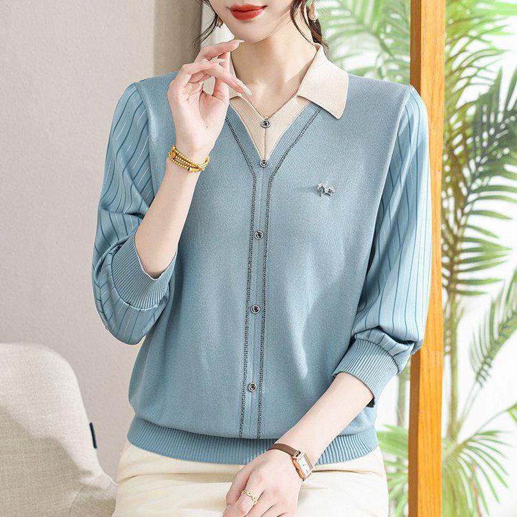 Stylish Casual Knitwear for Middle-Aged Women - Loose Two-Piece Design