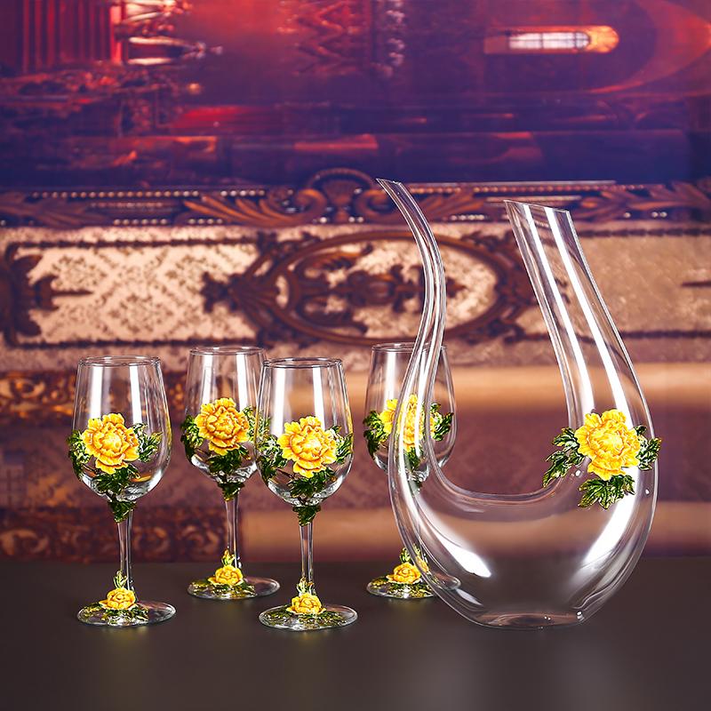 Goblet Red Wine Glass Set Crystal Glass Goblet Wine Decanter Flagon Wine Dispenser Barware Bar Sets Wine Set Exquisite Gifts