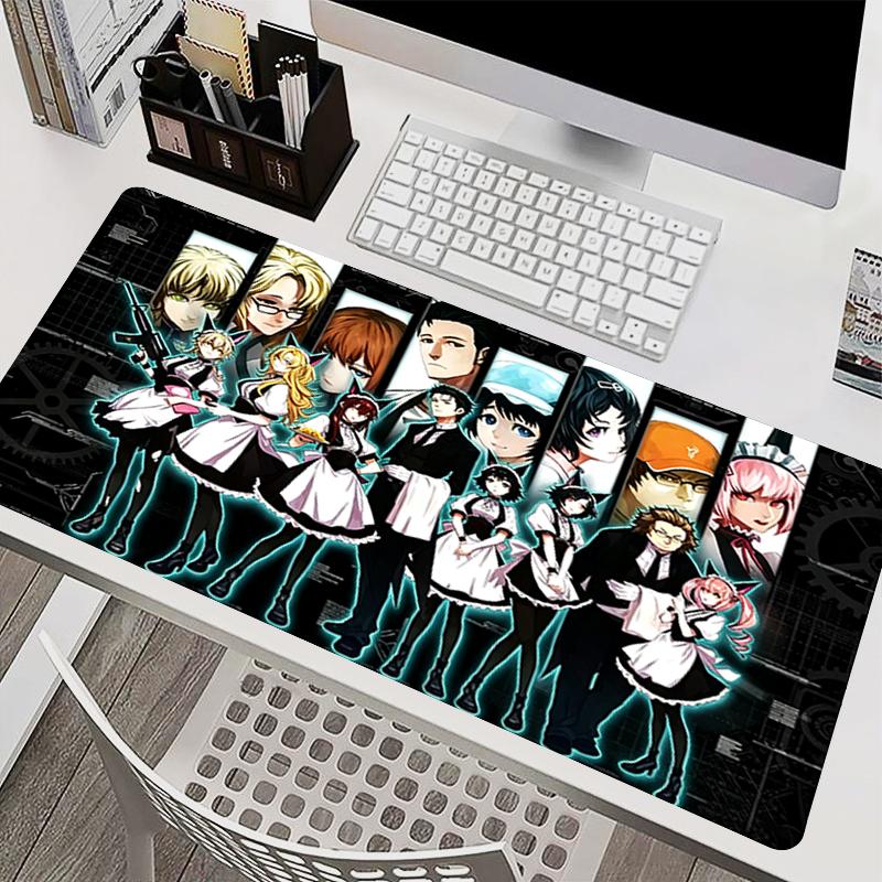 Kawaii Office Mouse Pad Pink Carpet Rubber Gamer Desk Mat Pc Accessories Pad Steins Gate Large Size Gaming Mousepad Keyboard Pad