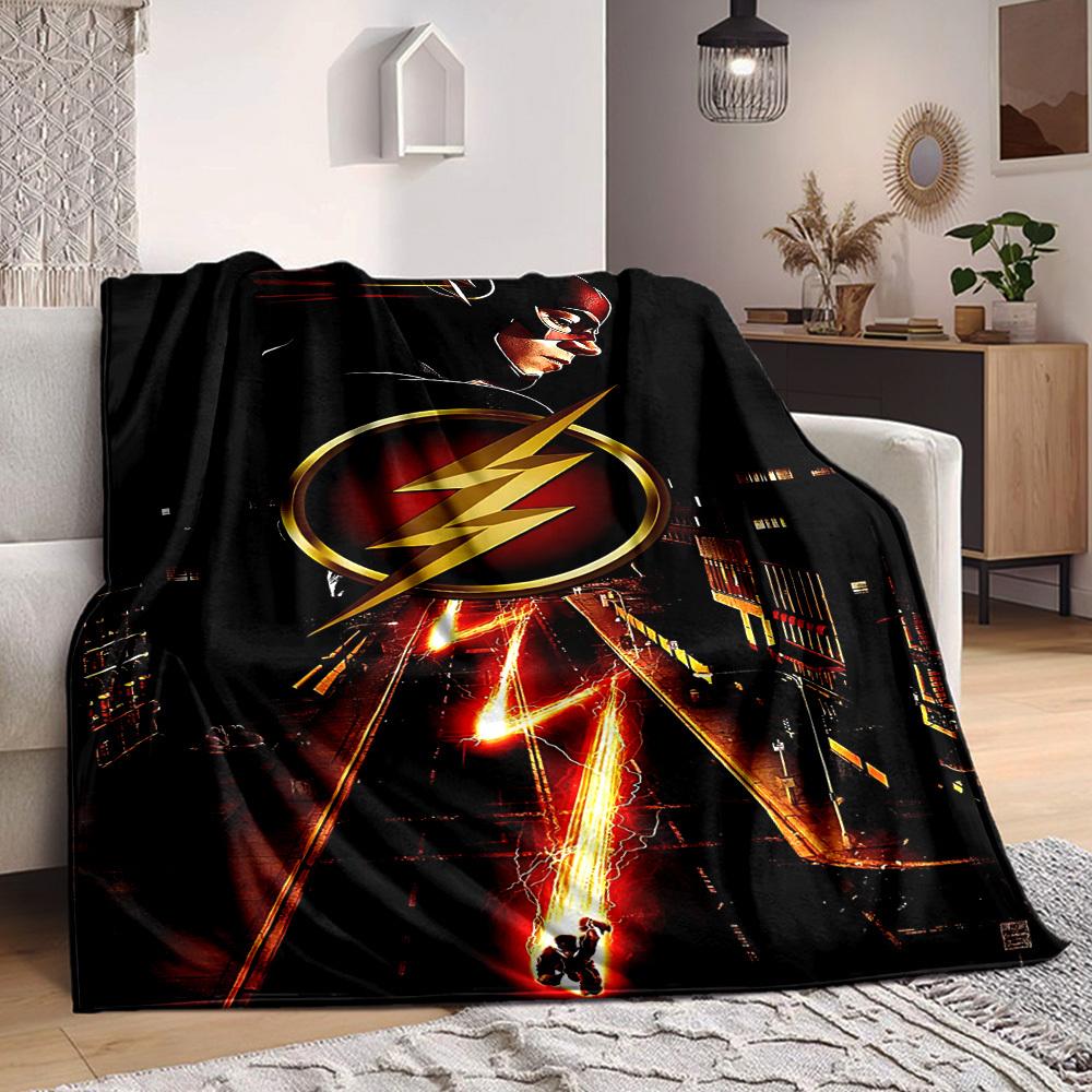 1pc Flash Superhero Blanket Lightweight Flannel Throw For Sofa, Bed, Travel, Livingroom, Office, Couch, Chair, And Bed