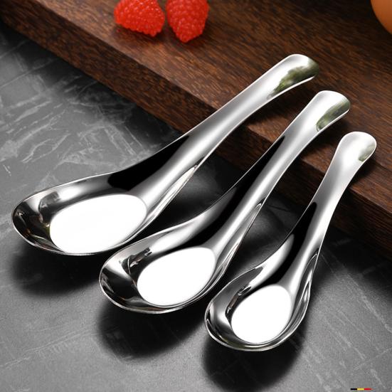 Soup Spoons Stainless Steel Dinner Spoons Heavy Duty Thick Short Handle Table Spoons for Soup Cereals Bouillon Dessert