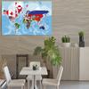 Rahmenloses Weltkarte Kunstposter,Wanddeko,Polyester,Wandbehang,Innenbereich Außenbereich,Bildungsdeko,Reisewerkzeuge