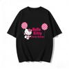 New Hello Kitty Party Games Balloon Cartoon Print Tshirt Family Matching Outfits Casual Short Sleeve Tee for Women Unisex Kid