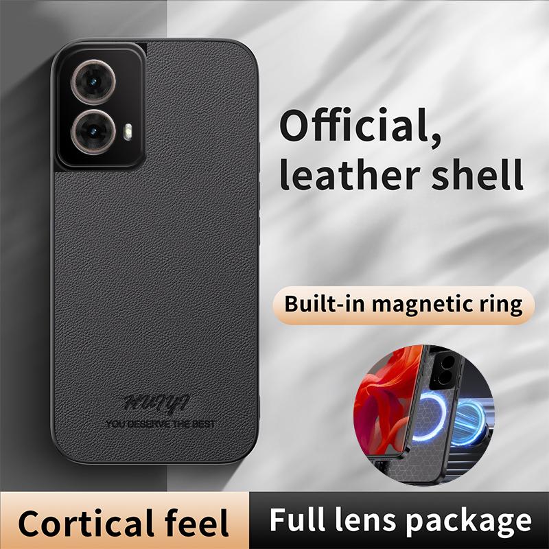Luxury Business Leather Soft Frame Magnetic Cover For Motorola Moto G85 MotoG85 Phone Cases Capa