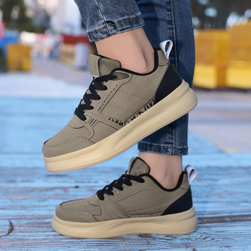 Vulcanize shoes for women, classic sports shoes, lace-up, skateboard, walking, white running sneakers