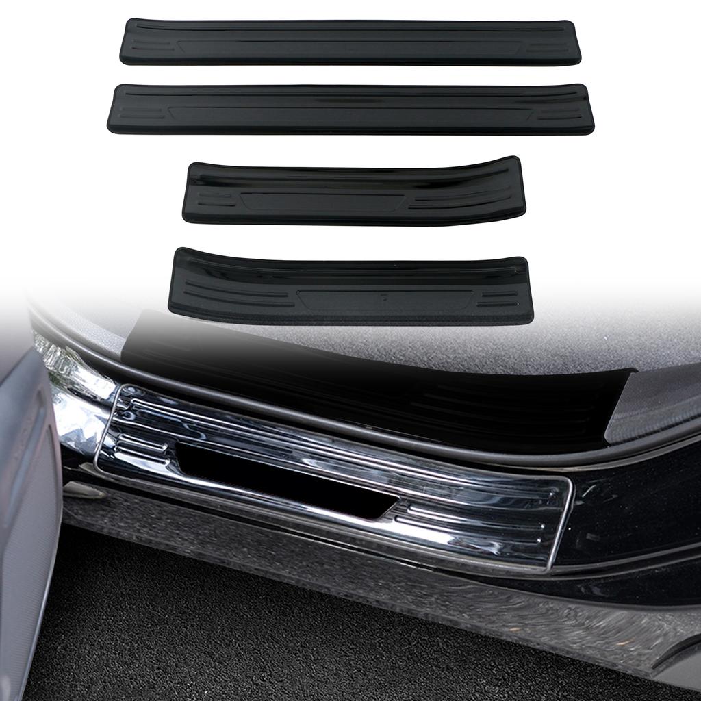 For Honda CRV CR-V  2024 Car Accessories Stainless Steel Silver Black Inner&Outlet Door Scuff Plate Threshold Cover 4pcs